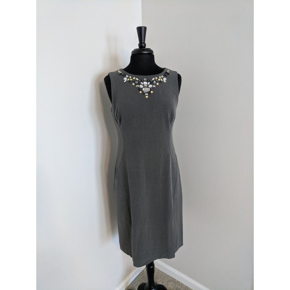 Sandra Darren Gray Sleeveless Dress